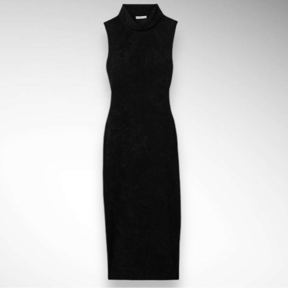 JAMES‎ PERSE Women's Black Stretch Velvet Sleeveless Midi Dress Size 2 | EUC - Picture 2 of 9